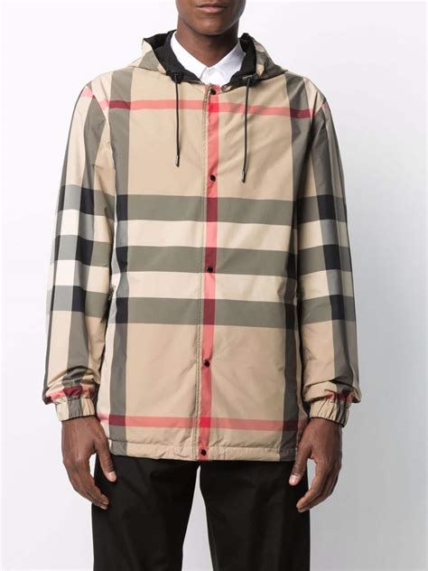 burberry reissued hooded anorak blue|burberry reversible check cotton jacket.